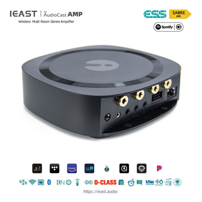 IEAST Audiocast amp80 wireless WiFi & Bluetooth 5 amplifier audio receiver lossless multi room airplay, DLNA, UPnP tidal