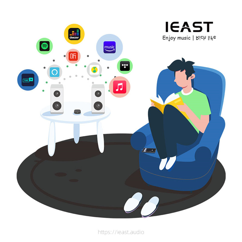 IEAST Audiocast amp80 wireless WiFi & Bluetooth 5 amplifier audio receiver lossless multi room airplay, DLNA, UPnP tidal