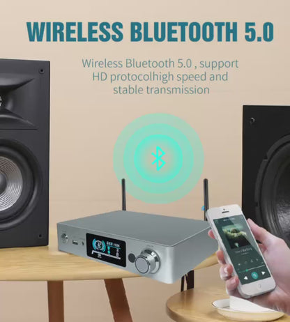 Egolden WA80 Pro Wireless WiFi & Bluetooth 5.0 Power Amplifier 120Wx2 Stereo HiFi 2.1 CH Digital Sound Amplificador 24Bit/192kHz